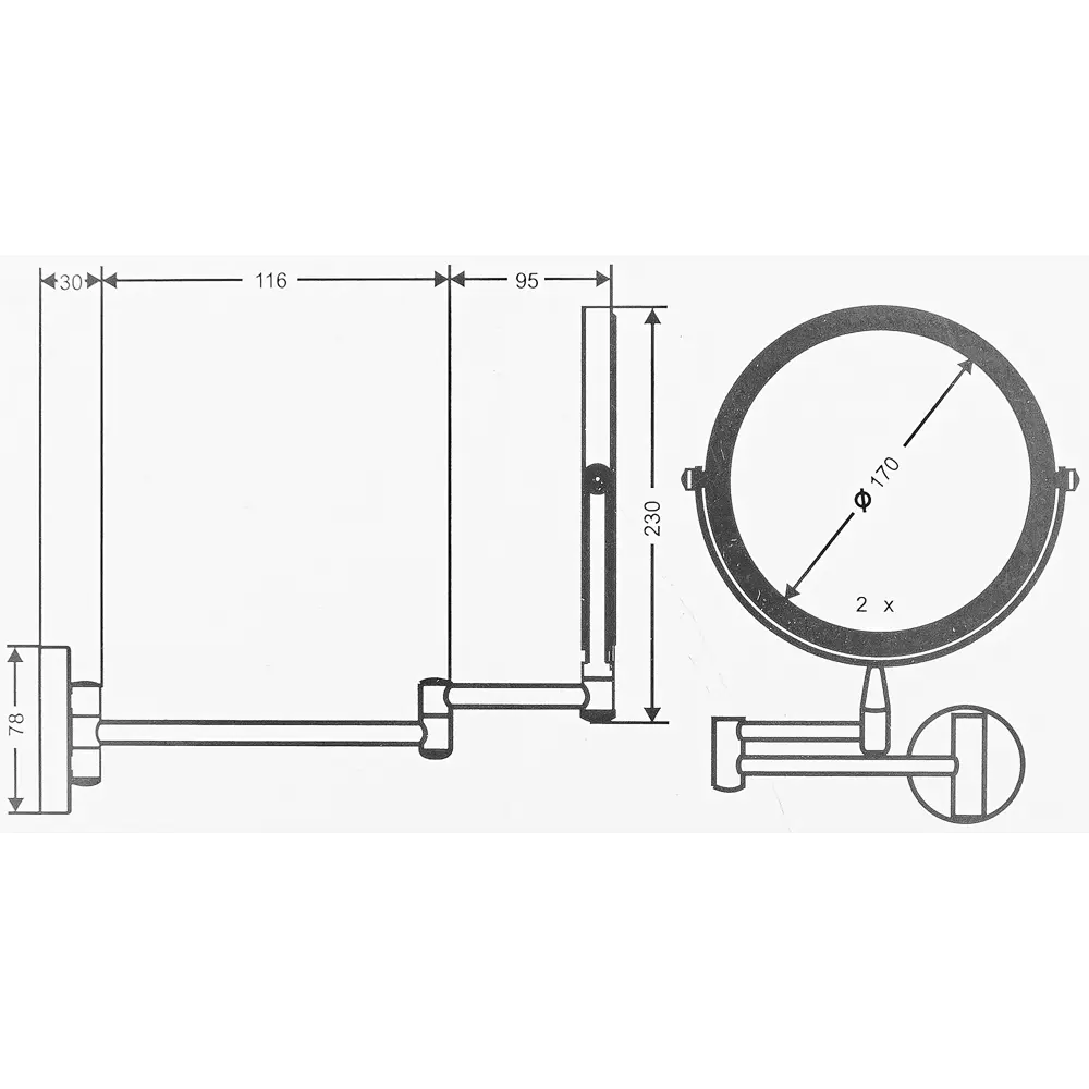 Зеркало косметическое SWENSA двустороннее с регулировкой наклона 82487555 BSA-MR-005-D17 STLM-0028261 - Вид №6
