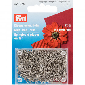 021230 Булавки 16 мм железо 25 г в блистере серебристый PRYM