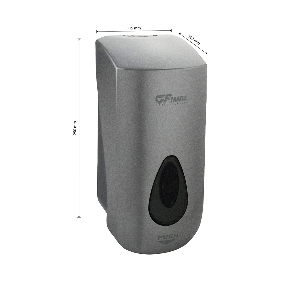 GFmark - Дозатор для ДЕЗИНФЕКЦИИ, пластик АБС, СЕРЫЙ, большой, с глазком - капля, 1000 мл,, код: 655  - Вид №8