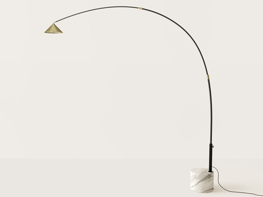 101062 Торшер черный / латунь / белый мрамор Aromas del Campo Hinoo  - Вид №1