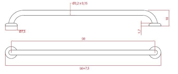 Фиксированная стальная ручка для ванной комнаты Goman Классическая ARCH-00063407 - Вид №15