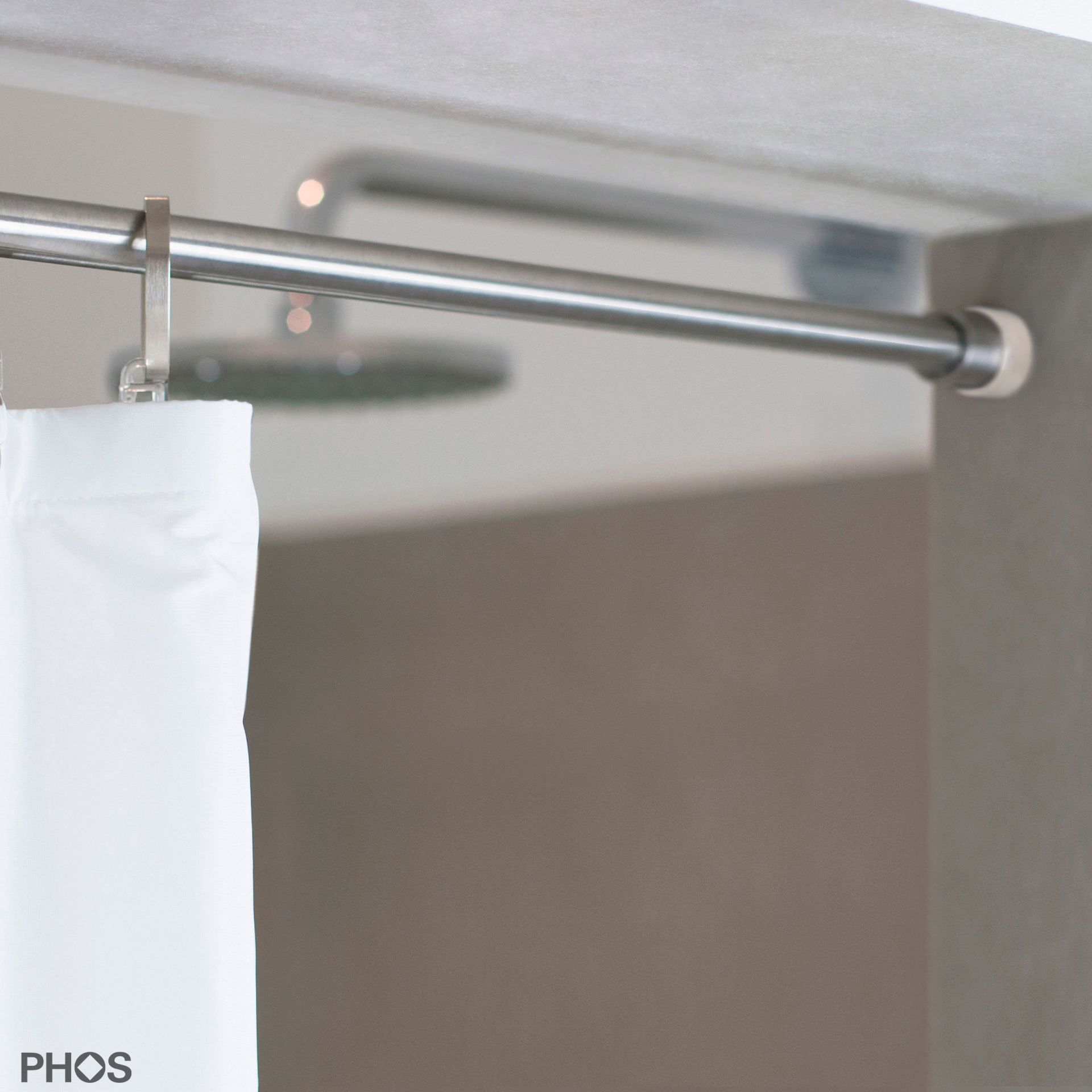 TKS20-1-W Стержень-зажим для занавесок для душа от 50 до 100 см. сделано, чтобы измерить. PHOS  - Вид №1