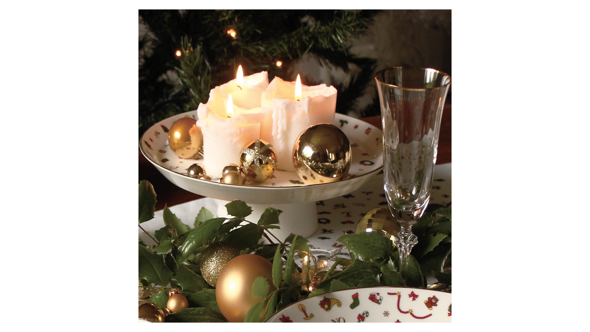 10668243 Taitu Блюдо для торта на ножке Taitu "Новый год" 27см Фарфор  - Вид №2