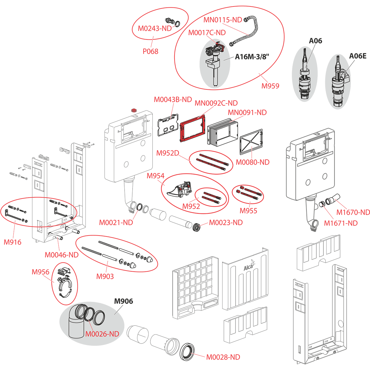 Скрытая система инсталляции ECOLOGY для замуровывания в стену ALCAPLAST AM1151000ERENOVMODUL - Вид №1