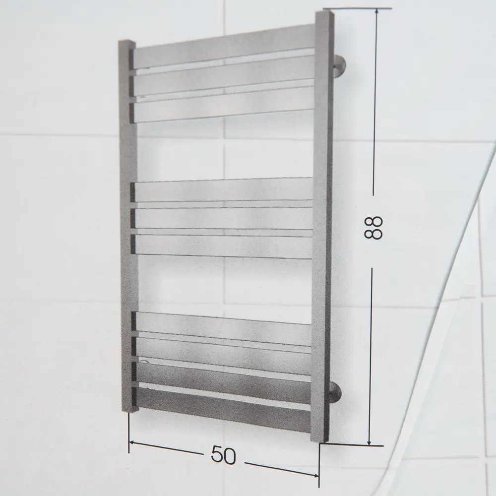 Полотенцесушитель электрический Вармо Диадема П10 600 Вт, 50х88 см, цвет хром STLM-2105119 - Вид №5