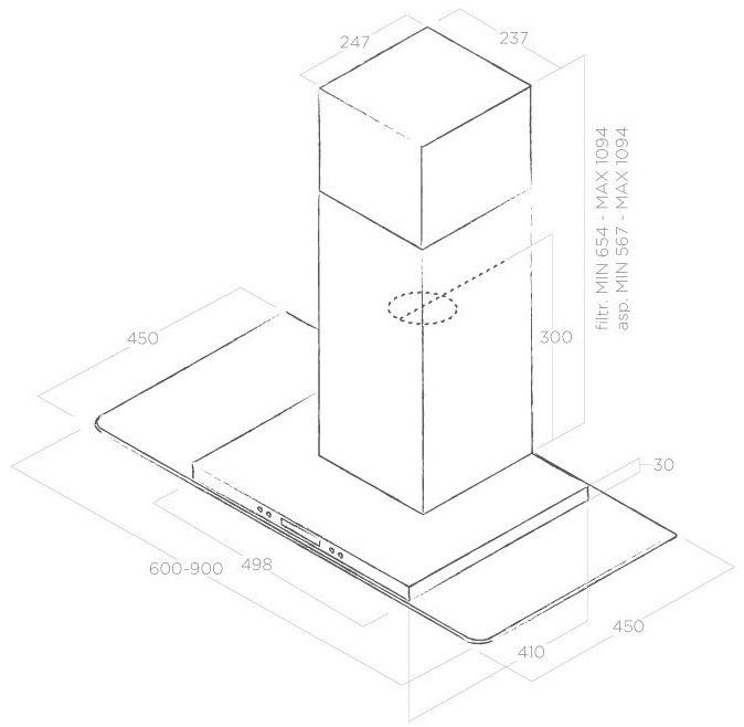 Elica Настенная вытяжка из нержавеющей стали и стекла Flat glass plus sun-id-1348841 - Вид №2
