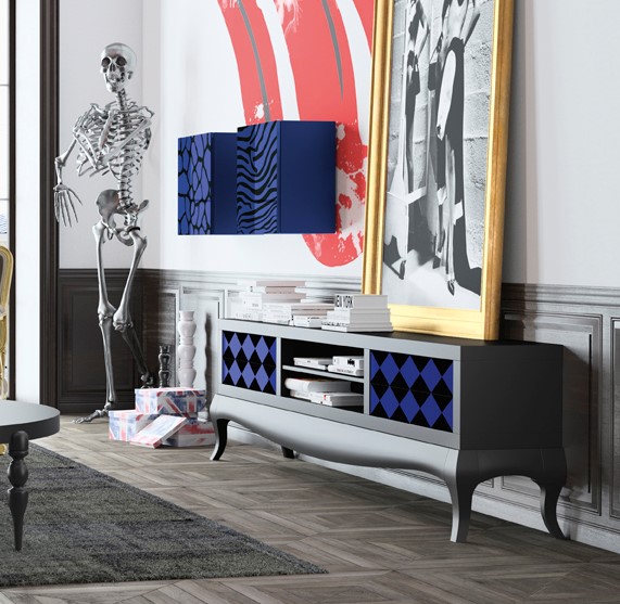 107738 Тумба под ТВ Plain с полками Giraffe&Zebra La Ebanisteria Quantum
