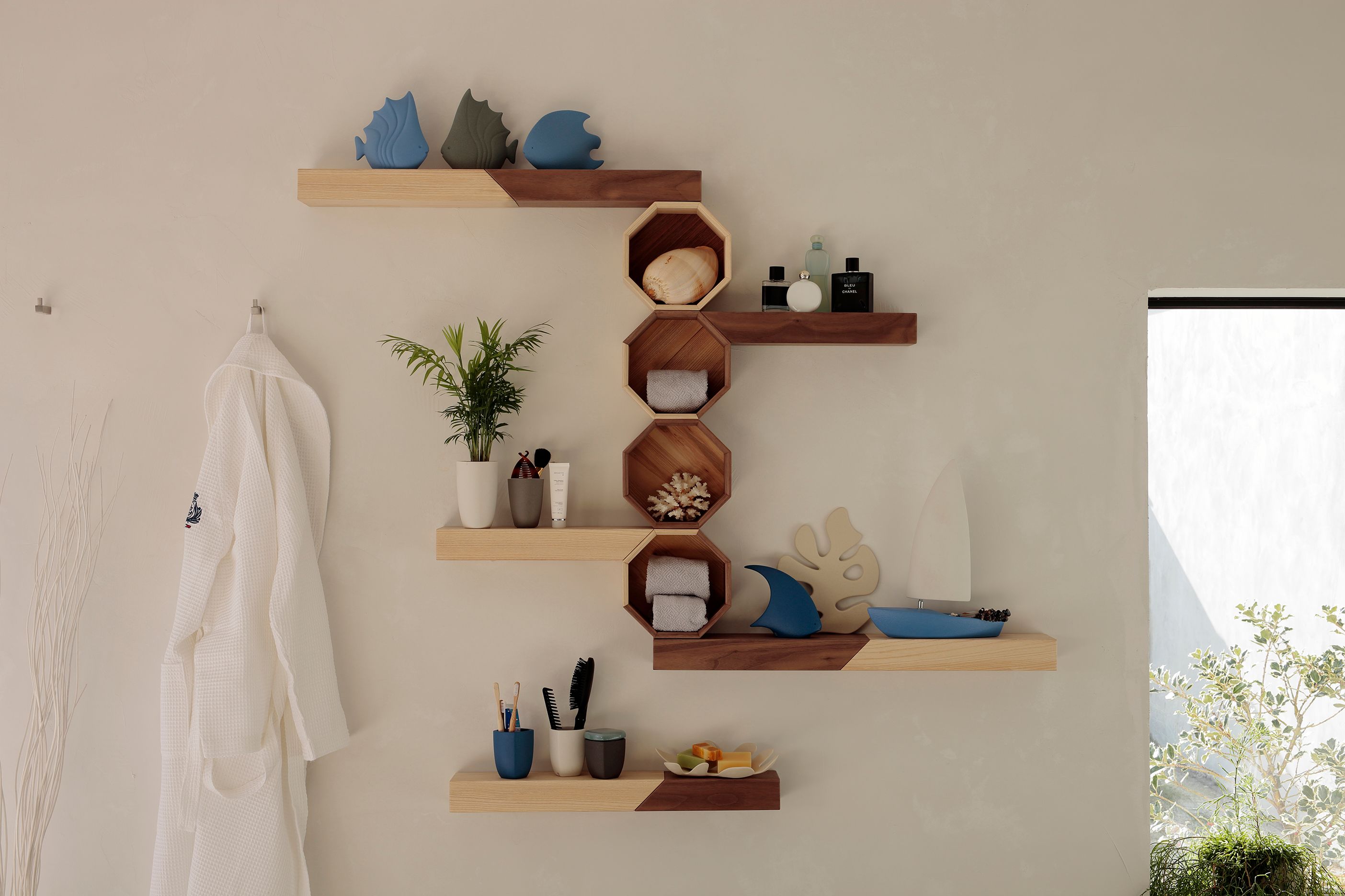 Полка из ореха и ясеня Deodara восемь ARCH-00041659 - Вид №6