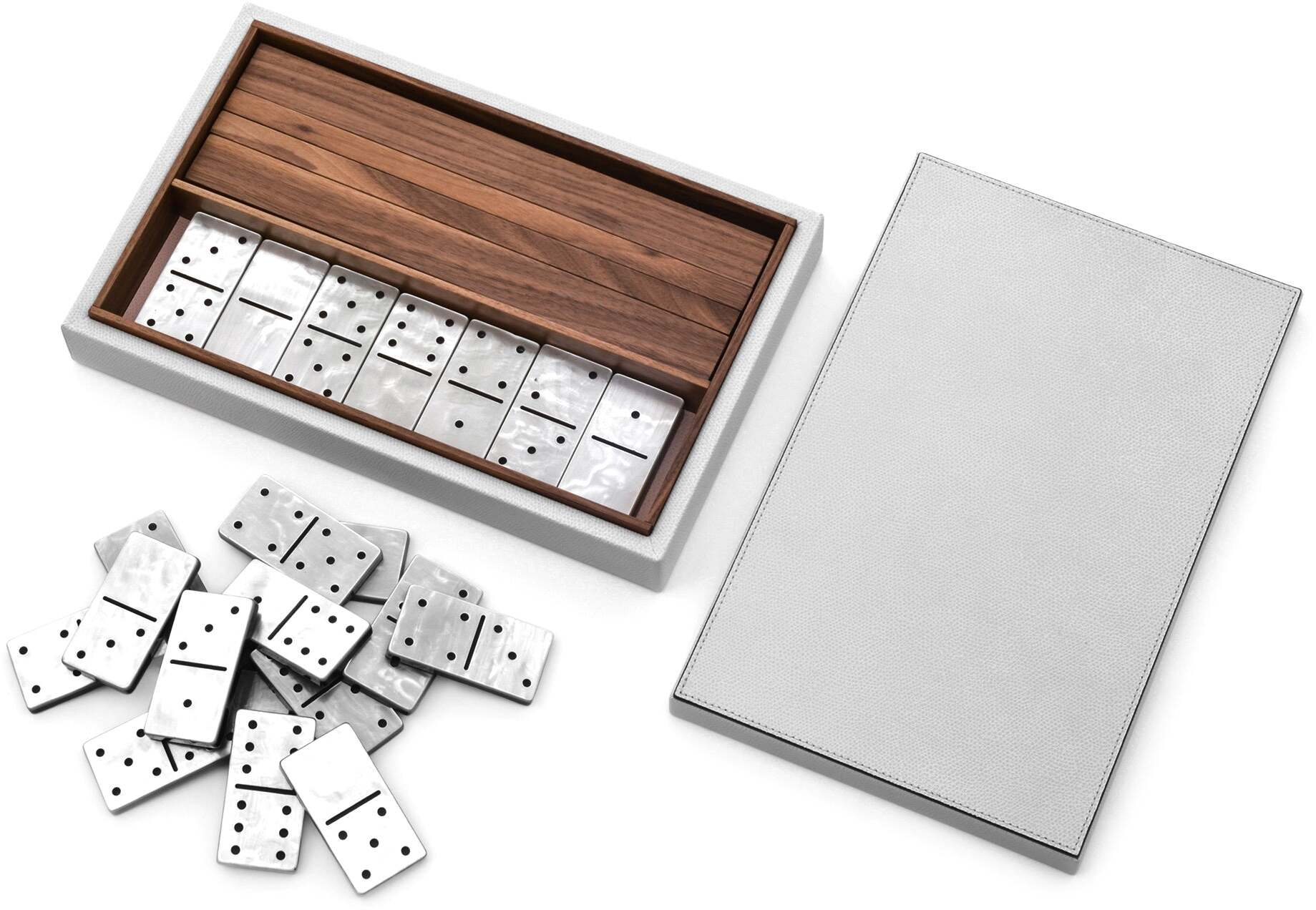 Домино - 30X19XH6 см / плетеная кожа_ТЕМНО-СЕРЫЙ