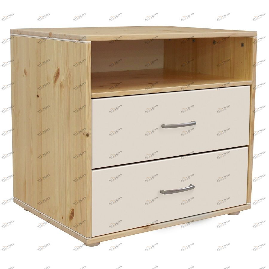 Комод Flexa Classiс storage с 2 выдвижными ящиками и 1 полкой, лакированный/белый/белый 812431480