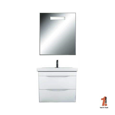 Тумба Sonic 65 см., цвет белый. 2 ящика. Закруглённые бока у фасадов. Хром ORANGE sun-id-1516942 - Вид №4