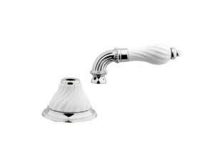 233527.SL00.62 Обрезка комплект с фарфоровой витой ручкой для запорного клапана Сатин никель