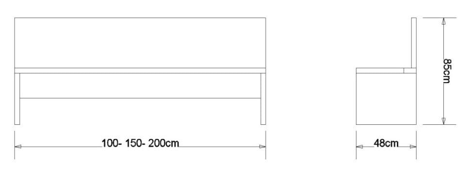Дубовая скамья со спинкой Deodara STORE ARCH-00102632 - Вид №2