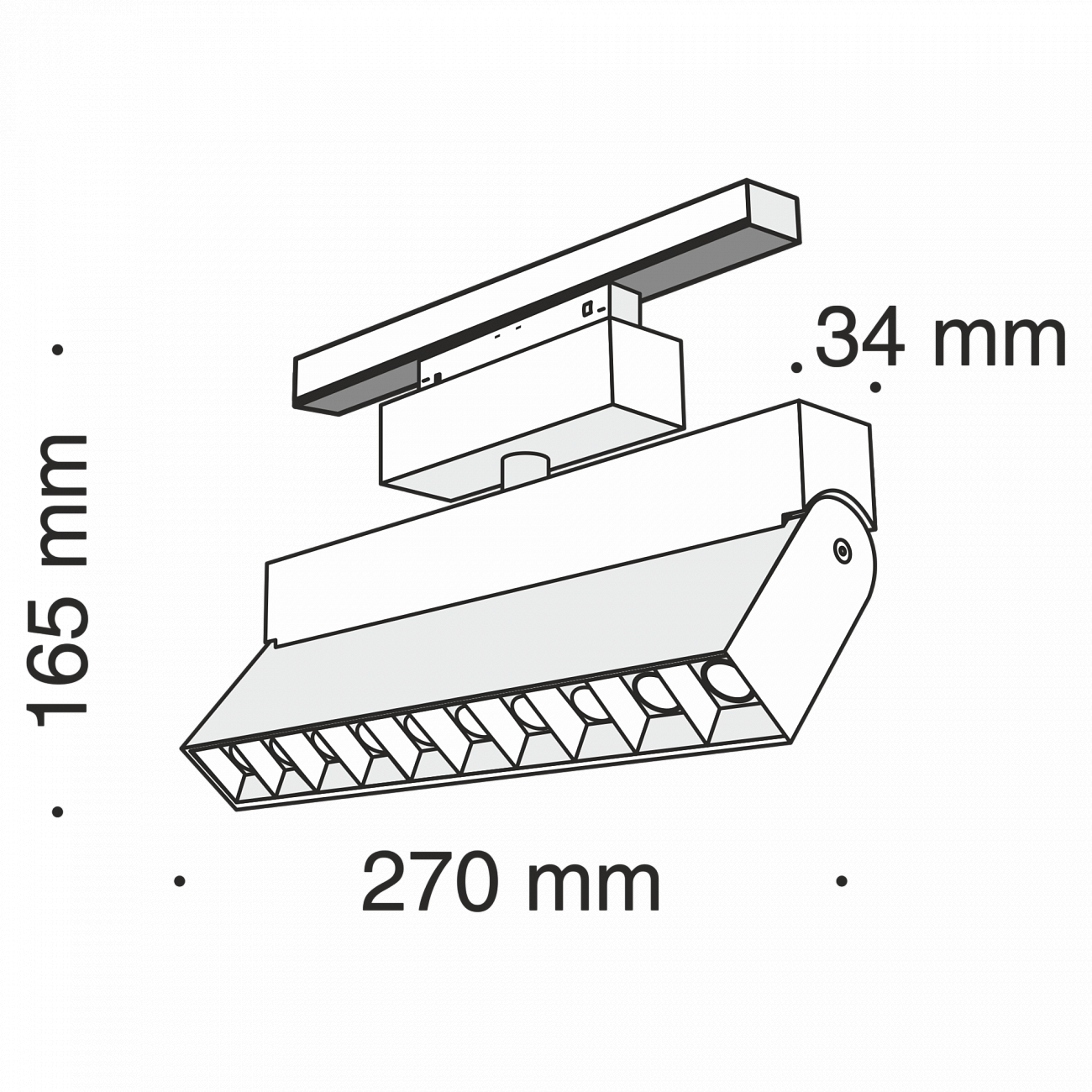 Трековый светильник черный TR015-20W3K TECHNICAL MAGNETIC TRACK SYSTEM 00-3956239 Черный  - Вид №4