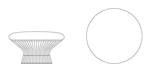 Мягкая подставка для ног из стали и ткани Knoll Platner ARCH-00019661 - Вид №3