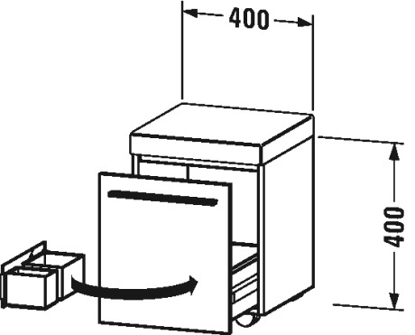 XL270404343 Мобильная тумба X-Large #XL2704 400 x 400 мм Базальт матовый, декор Duravit - Вид №1