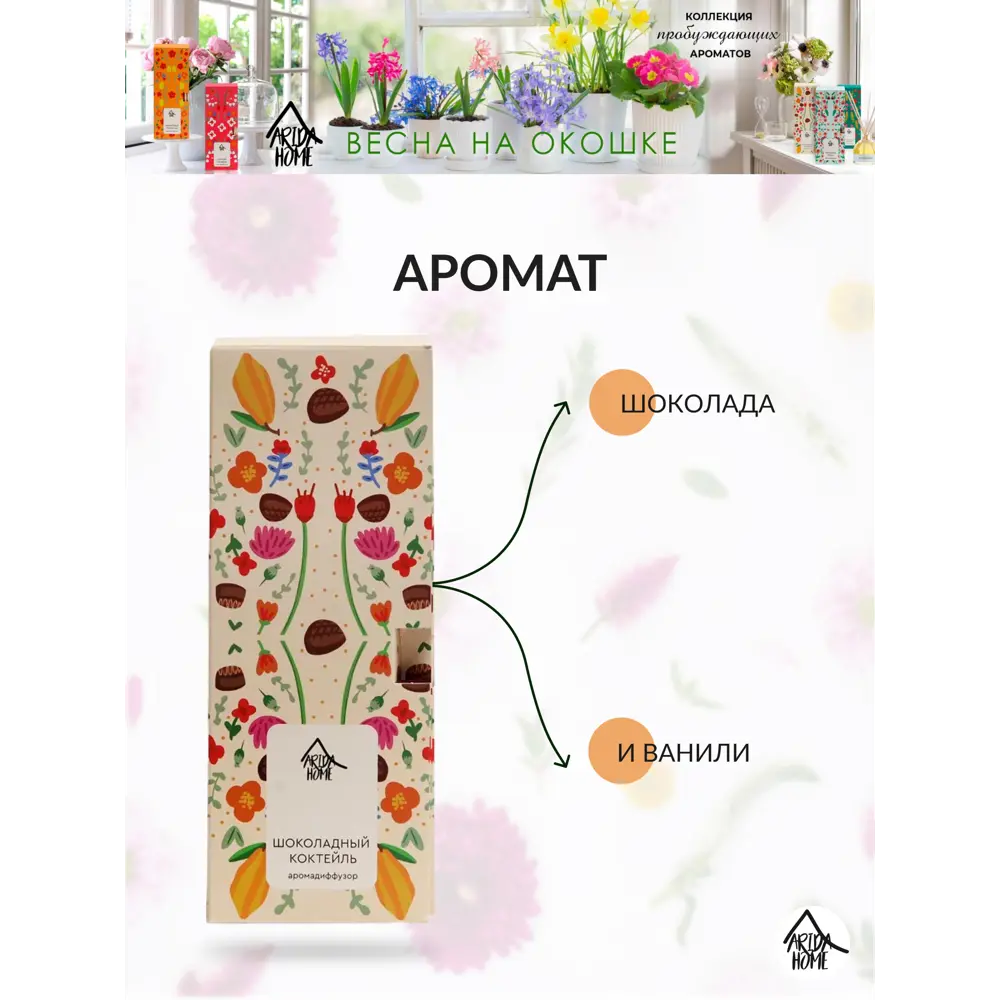 Диффузор аромат Шоколадный коктейль 50 мл ARIDA HOME STLM-2204401 - Вид №2