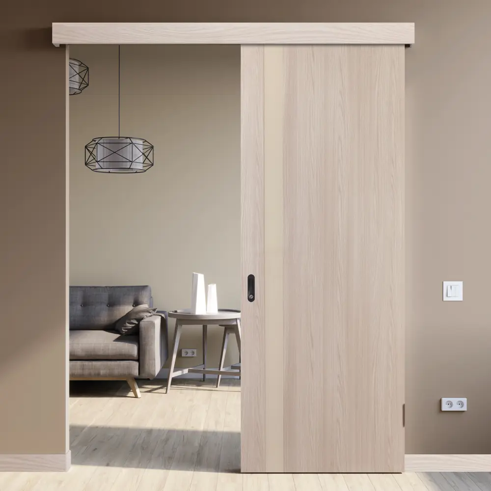 Дверь межкомнатная со стеклом Мирра 60x200 см Hardflex цвет ясень бора с замком и петлями 82672896 STLM-2157815 МАРИО РИОЛИ  - Вид №7