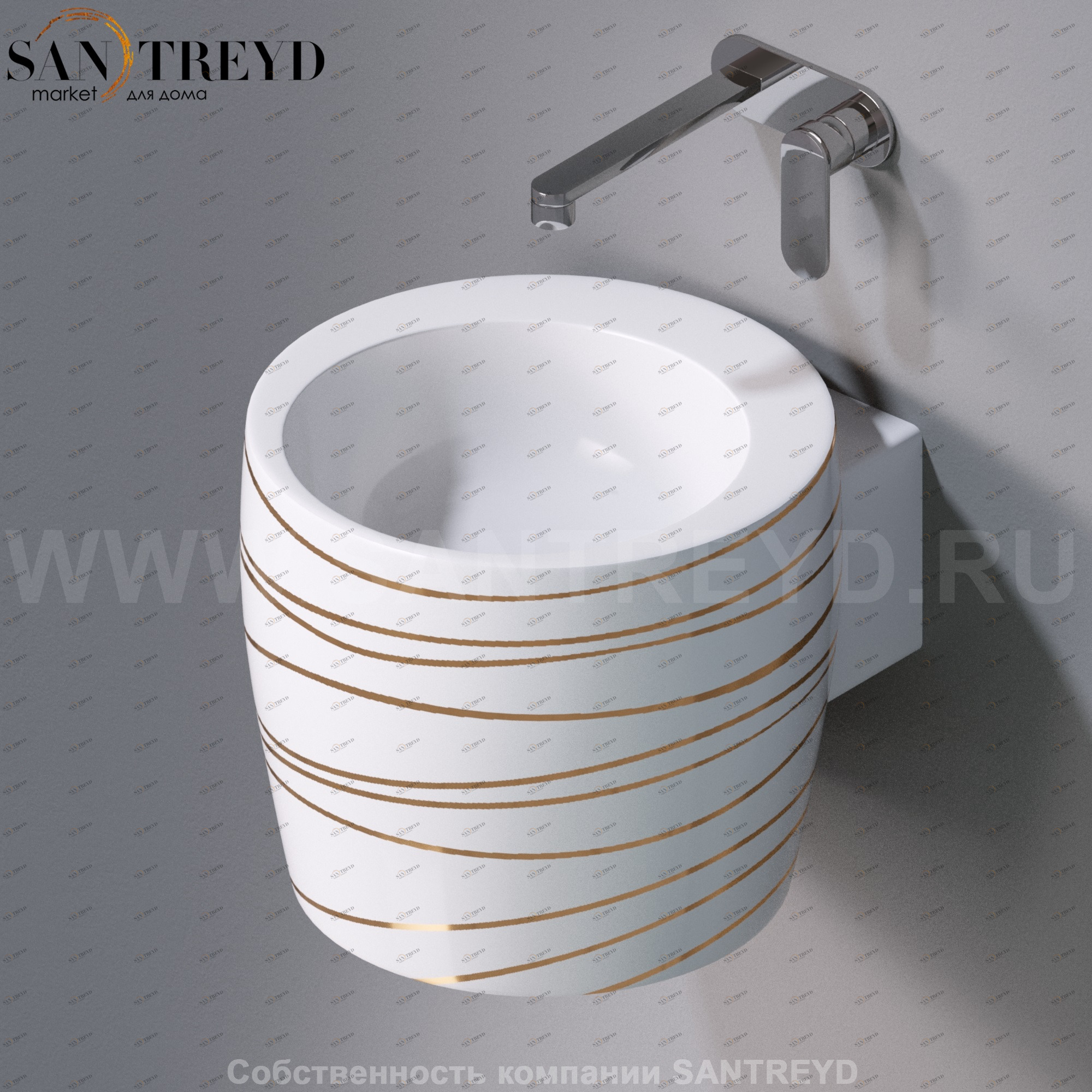 L102T0R0V1.410G Подвесная раковина настенная круглая A. e T. Italia SPOT белая AeT ITALIA TOTEM