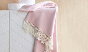 PLUME_RO плед розовый 130/170 шерсть 52% акрил 48%, 110 г/м3 Blanc des Vosges Santreyd 