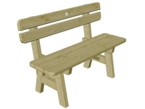 Садовая скамейка из сосны со спинкой