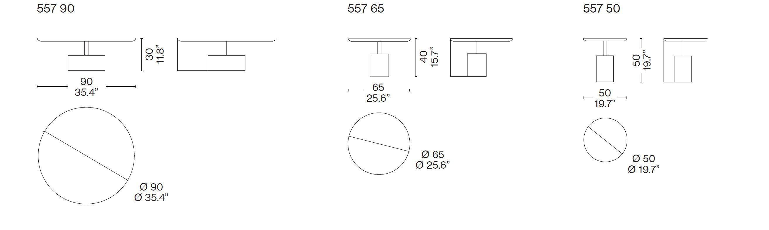 Круглый деревянный и мраморный журнальный столик CASSINA Sengu ARCH-00034849 - Вид №4