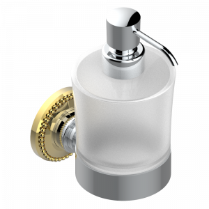 U8C-613 Дозатор для жидкого мыла настенный Thg-paris Monte Carlo фарфор с белым золотом Хром/золото