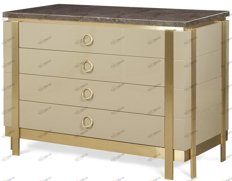 JOSÉ LEITE DE CASTRO Лакированный комод из дерева и мрамора Artoria sun-id-1478177