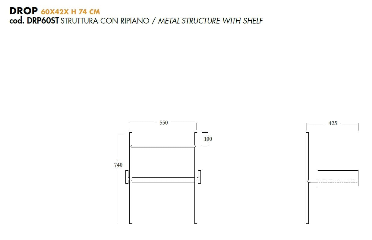 Стальная консоль для умывальника с держателем для полотенец Olympia Ceramica DROP ARCH-00046461 - Вид №3