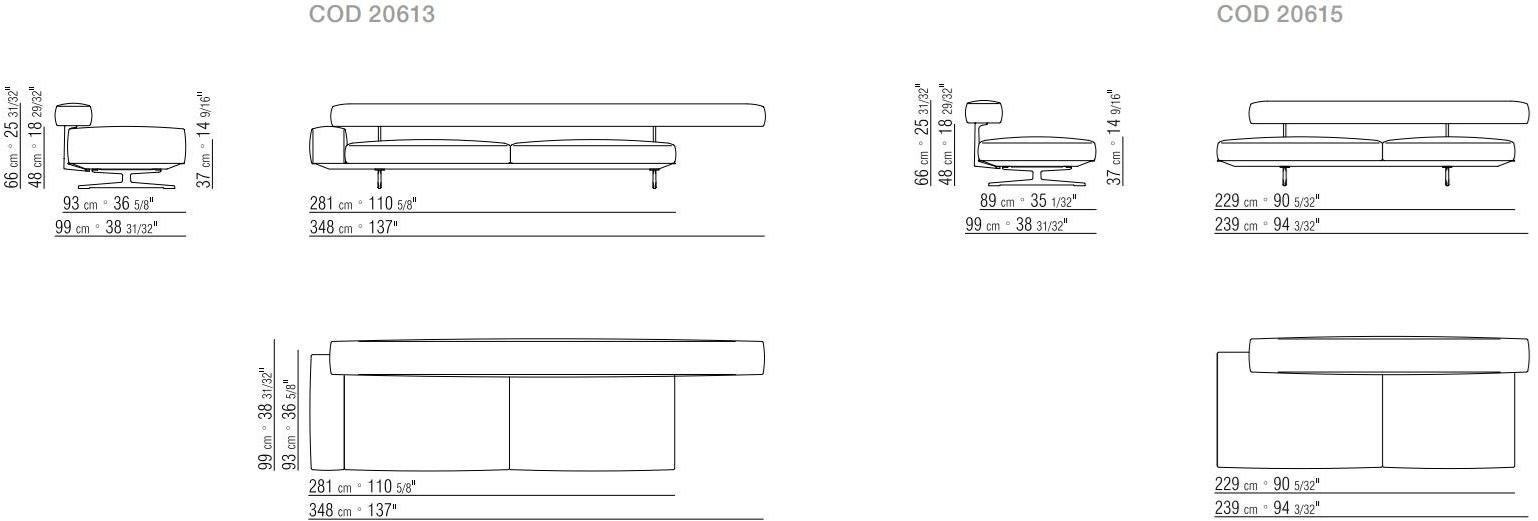 Flexform 2-х местный тканевый диван со съемным чехлом Wing sun-id-1495950 - Вид №7