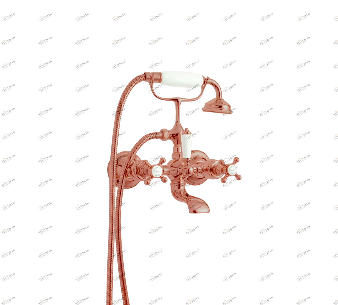 Gentry Home Смеситель для раковины мостик на 2 отверстия 200мм Mayfair Медь GH101754