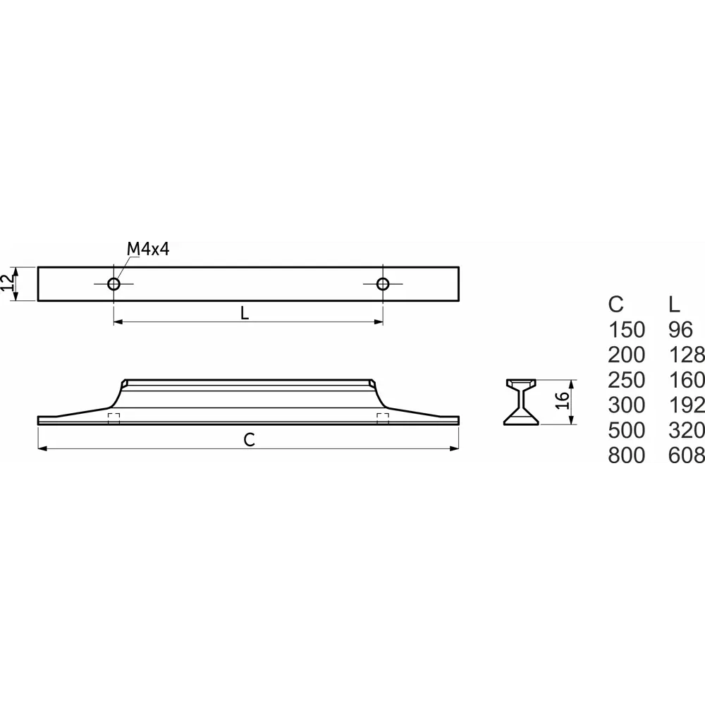 Мебельная ручка-скоба Stells-608 608 мм золото AKS STLM-2026743 - Вид №5