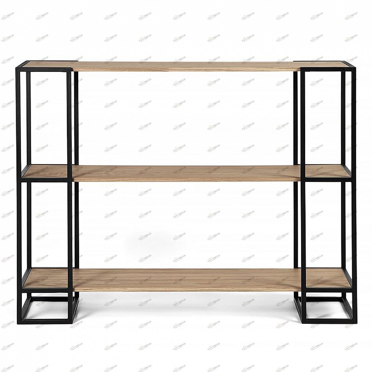 Стеллаж металлический черный, темный дуб Smolling 3 white INTELLIGENT DESIGN СТЕЛЛАЖИ SMOLLING 260796 Бежевый;черный 