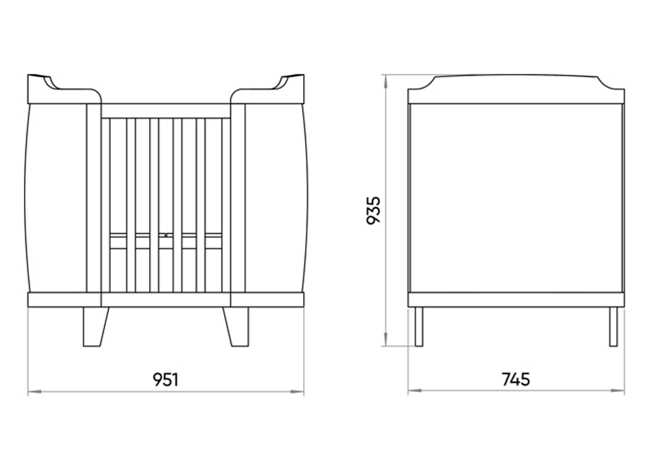 Кроватка-трансформер Elegance белая ELLIPSE ELLIPSE ELEGANCE 351729 Белый Santreyd  - Вид №2