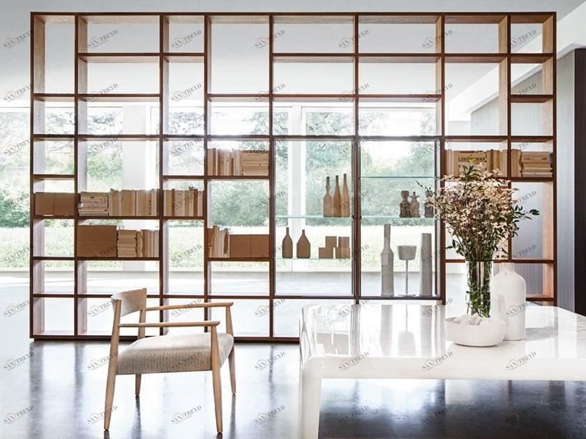 Porro Модульный открытый книжный шкаф из эвкалипта System sun-id-1443628