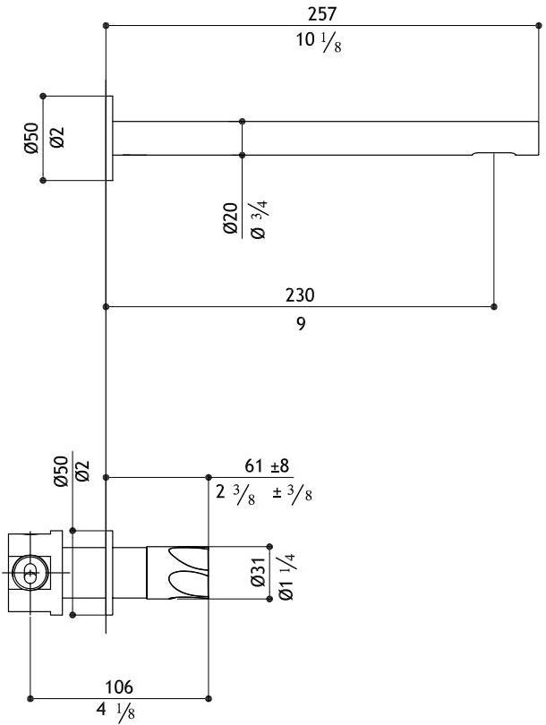 MGS Смеситель для мойки настенный однорычажный из нержавеющей стали Penta sun-id-1435938 - Вид №2