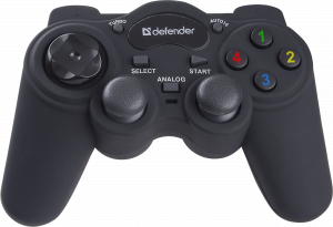 64251 проводной геймпад game racer turbo rs3 usb-ps2/3, 12 кнопок, 2 стика Defender