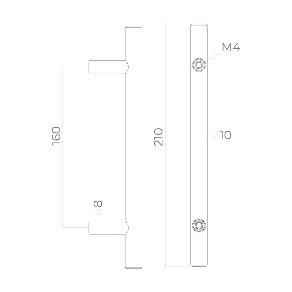Ручка-скоба Ajax MB-H-005 160 мм цвет нержавеющая сталь STLM-2041581 - Вид №2