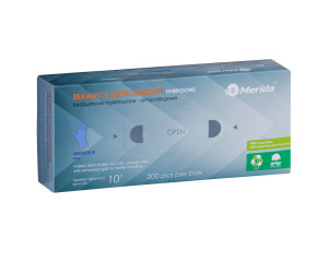 TRN505 Гибридные противоскользящие перчатки синие, упаковка 200 шт. Merida