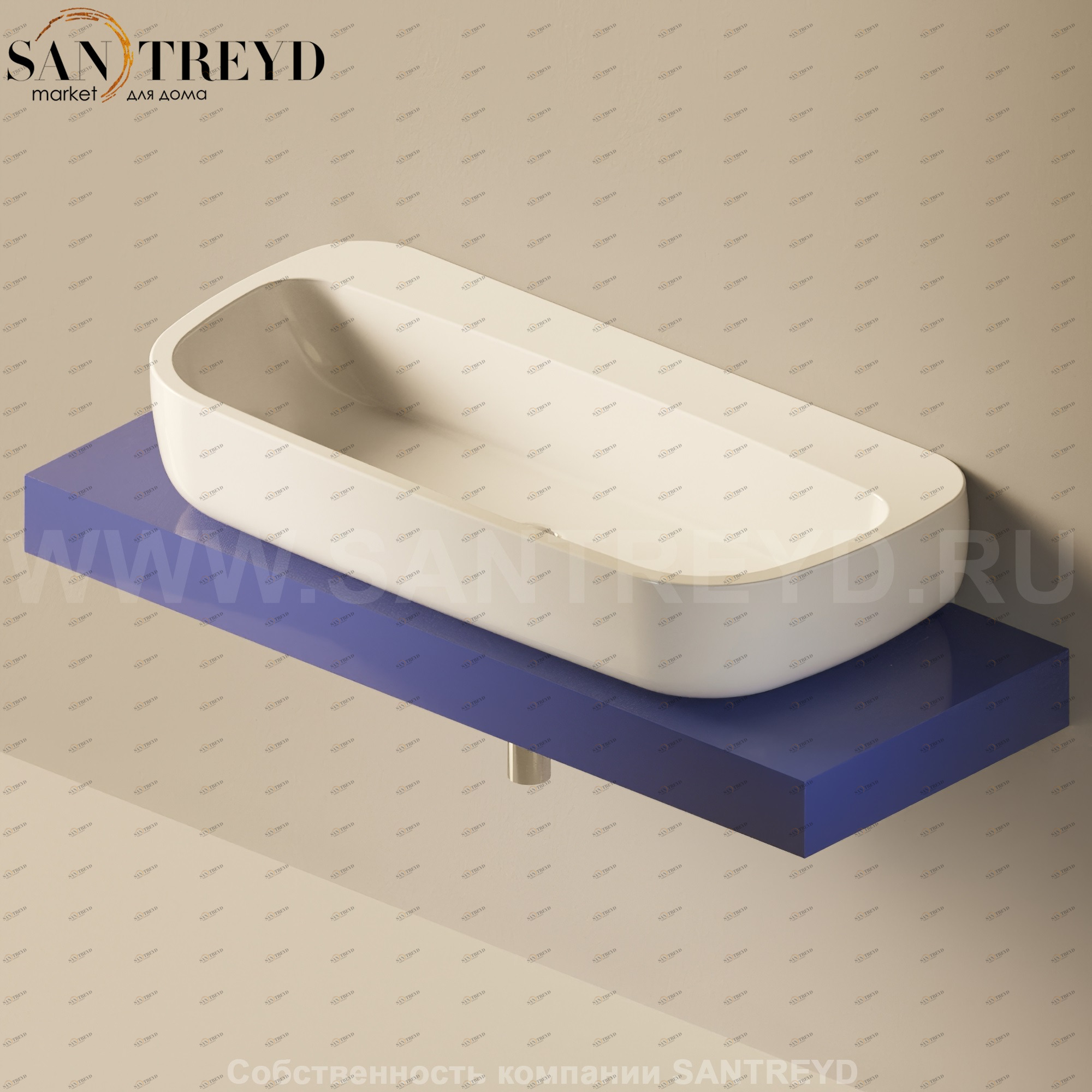 Flaminia FORTY6 Столешница от 120 до 250 см синяя F6MN100.5003 Ceramica Flaminia F6MN1005003