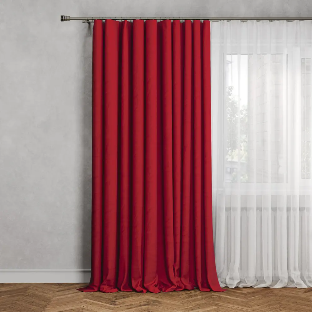 Штора на ленте Inspire Pharell 140x280 см цвет красный Carmen 4 85179749 STLM-2058162 
