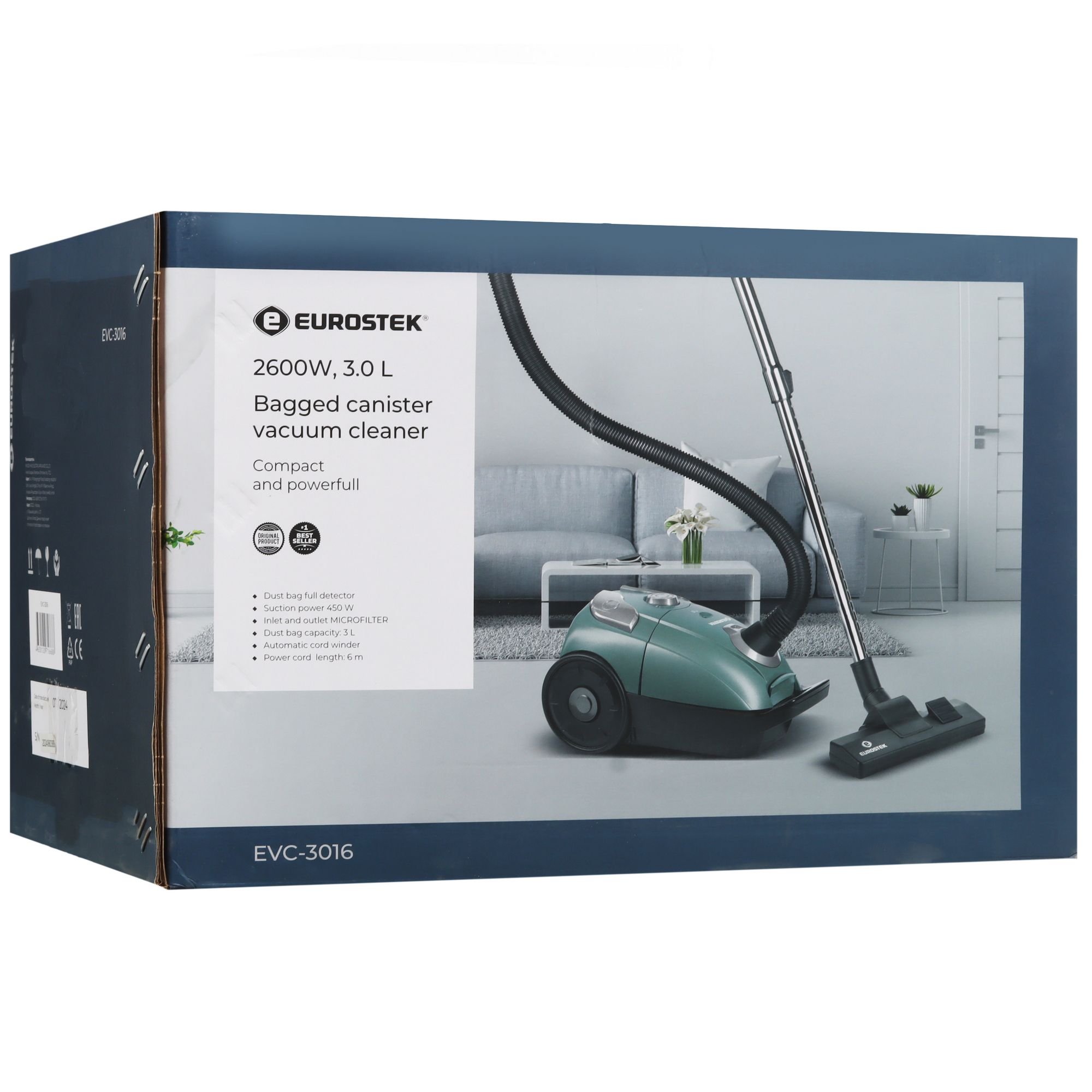 9162947 Пылесос Eurostek EVC-3016 зеленый STDN-0070994 - Вид №13