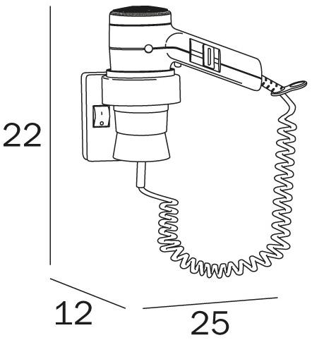 INDA® Электрический фен для гостиниц из полипропилена Hotellerie A04520 - Вид №1