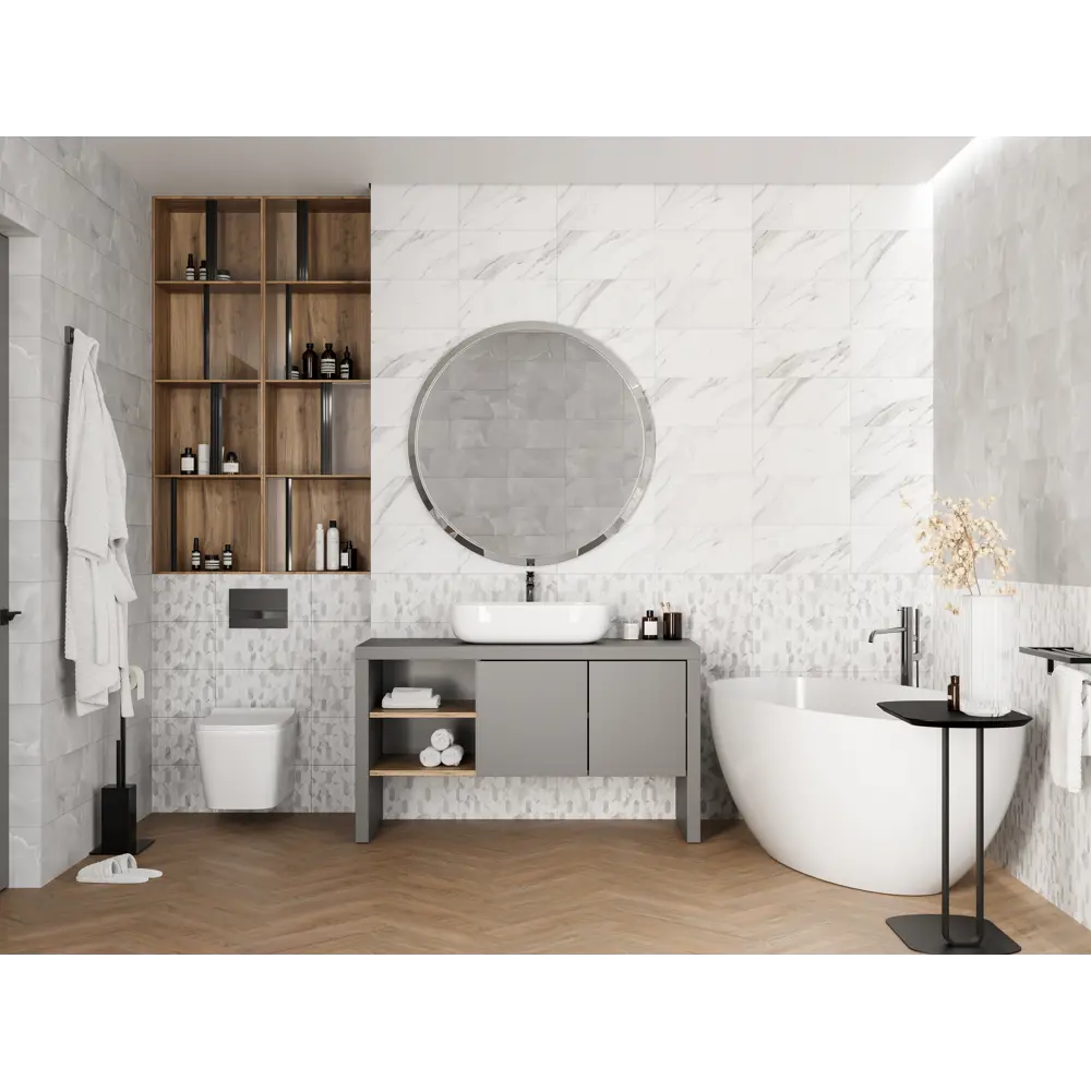 Плитка настенная Mersey Hexo A0554H24105 20x40 см 1.6 м² матовая цвет серый Santreyd STLM-2187289 - Вид №8