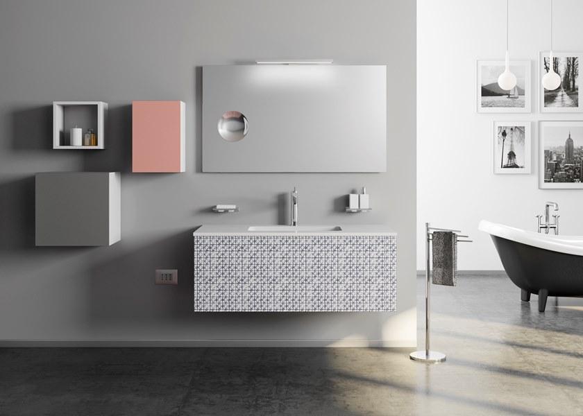 De Rosso Тумба для ванной комнаты со встроенным умывальником из HPL и солягеля Dr-one sun-id-1348644 - Вид №1