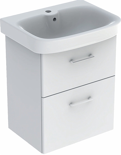 9616721001 Комплект умывальника IDO Glow Square с основанием для умывальника, с двумя ящиками, Ш = 600 мм, Ш1 = 600 мм, Т = 377, белый  - Вид №3
