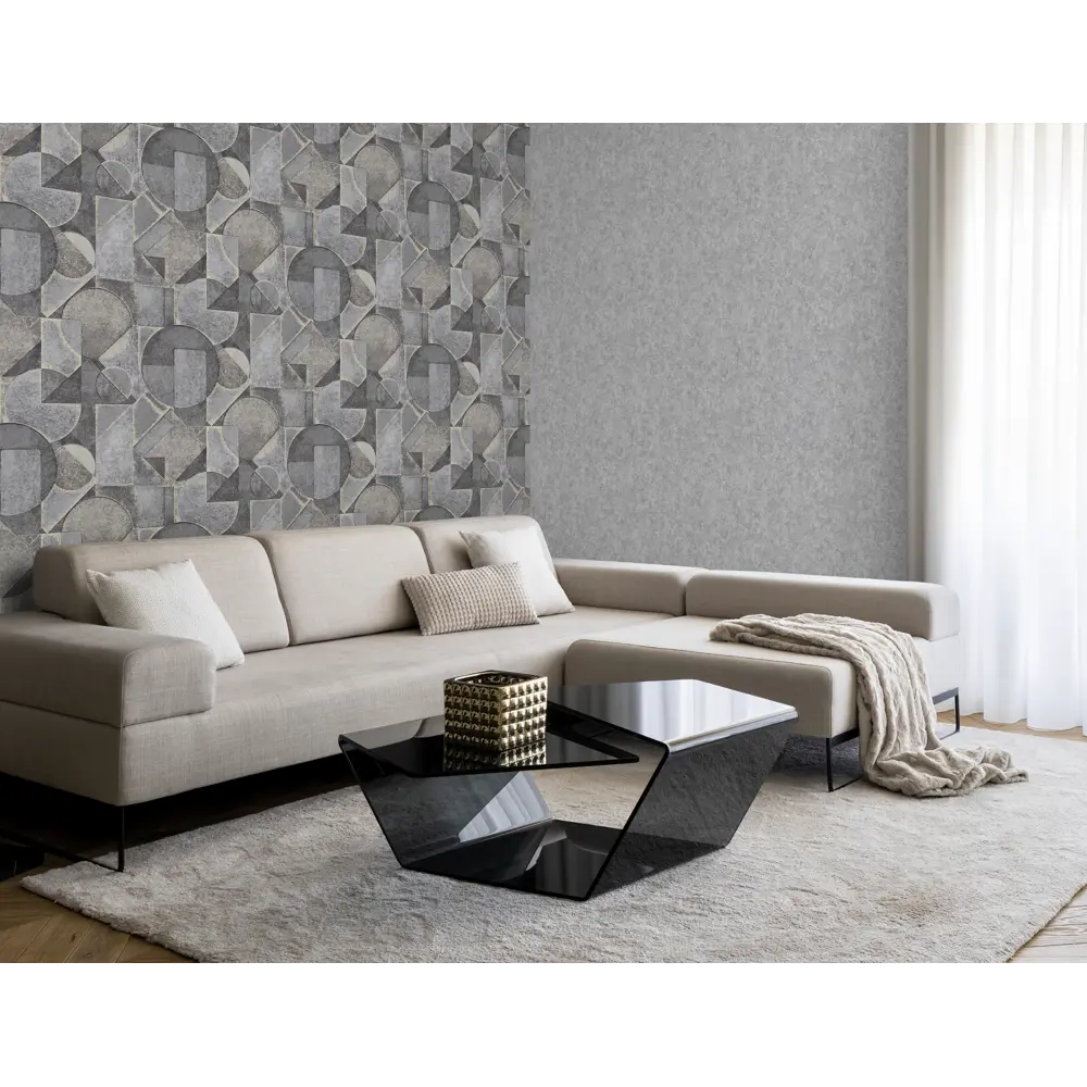 Обои флизелиновые Ateliero Cubus графитовые 1.06 м AT88294-15 89364959 STLM-2170893 - Вид №4