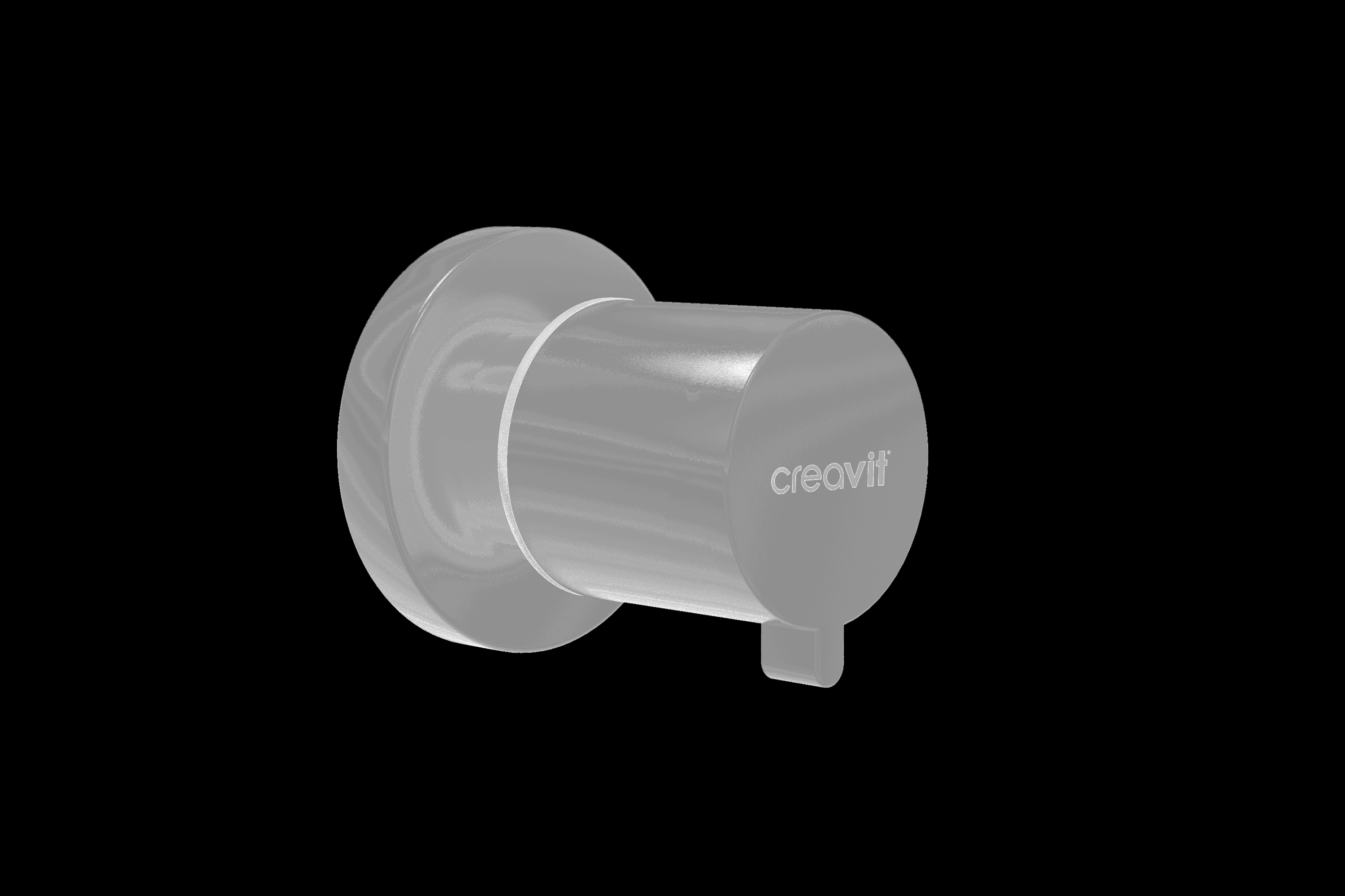 Двухпозиционный запорный клапан 1/2 '' - 1/2 '' (корпус PPRC) - черный матовый / AC50L.SYM Creavit  - Вид №1