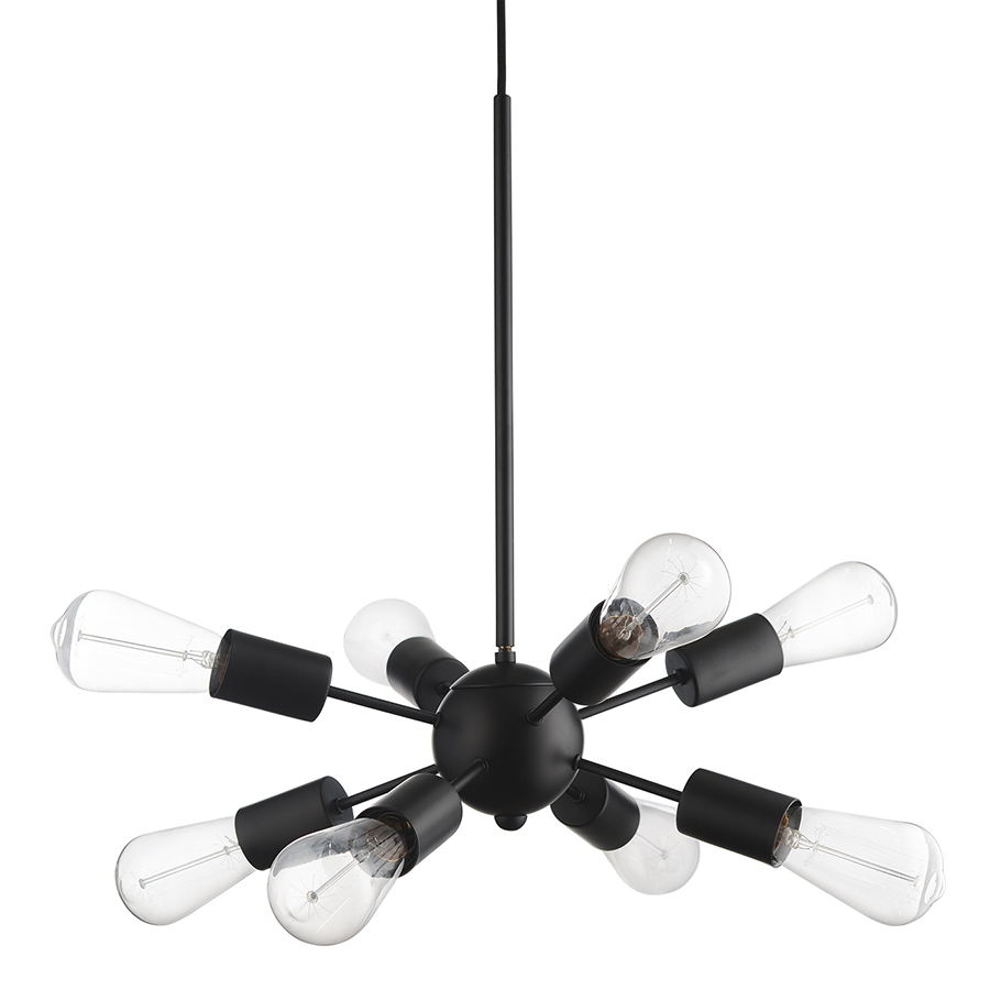 1519_65001 Люстра mega junction, 8 плафонов, черная матовая Frandsen 