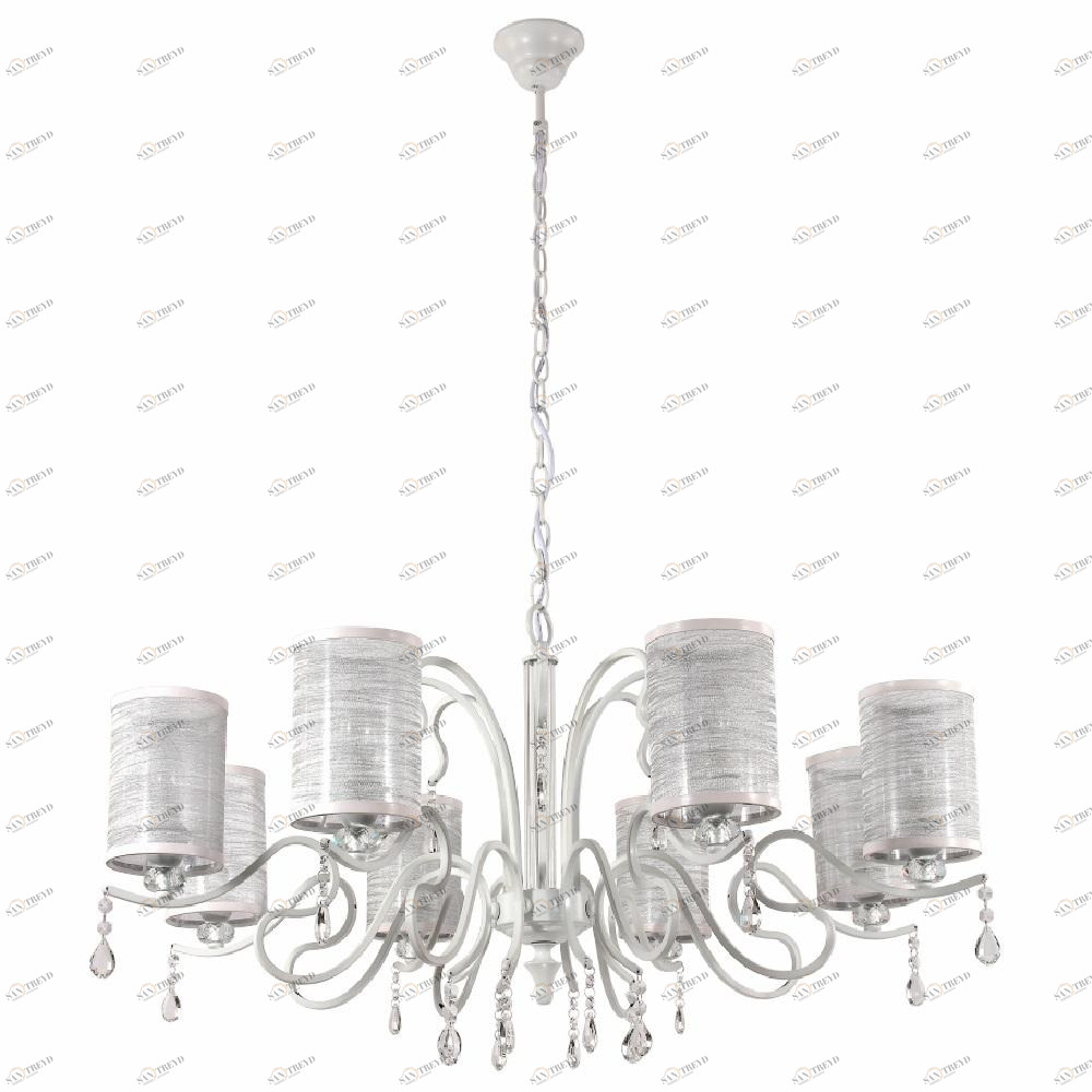 Подвесная люстра Crystal Lux Elisa White SP8 CRYSTAL LUX ДИЗАЙНЕРСКИЕ, ELISA WHITE 108733 Белый 